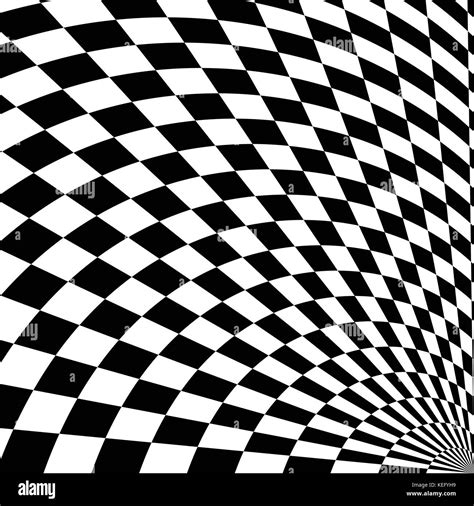 Black And White Checkered Curve Pattern Design For Abstract Background