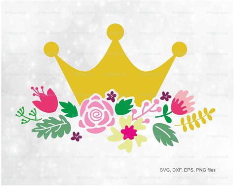 350 Silhouette Flower Crown Svg Svg Png Eps Dxf File