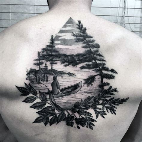 More artistic directions might choose to only include the silhouette of this icon, making a simple and impactful statement. 40 Canoe Tattoo Designs For Men - Kayak Ink Ideas