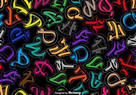 Colorful Seamless Pattern Of Graffiti Alphabet Letters 161062 Vector