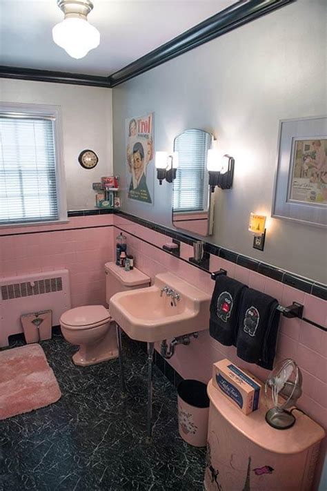 Roberts Pink And Black Bathroom Makeover Retro Renovation