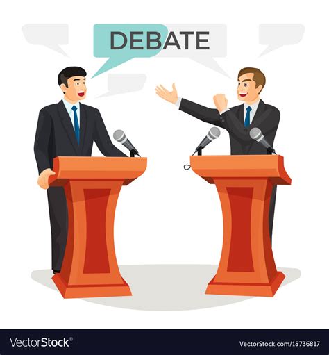 Debate Poster With Two Politicians Royalty Free Vector Image