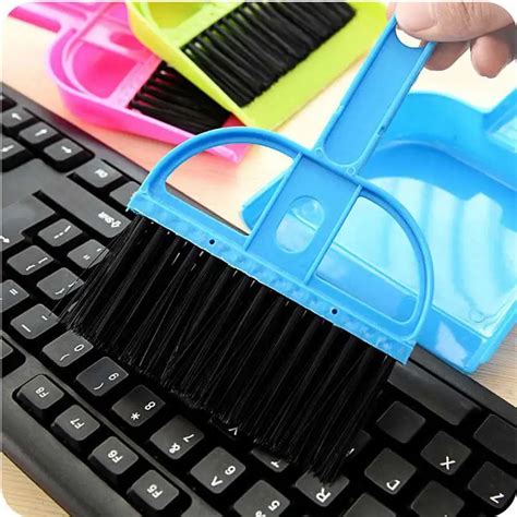 1 Set Mini Desktop Broom Dustpans Computer Keyboard Window Cleaning