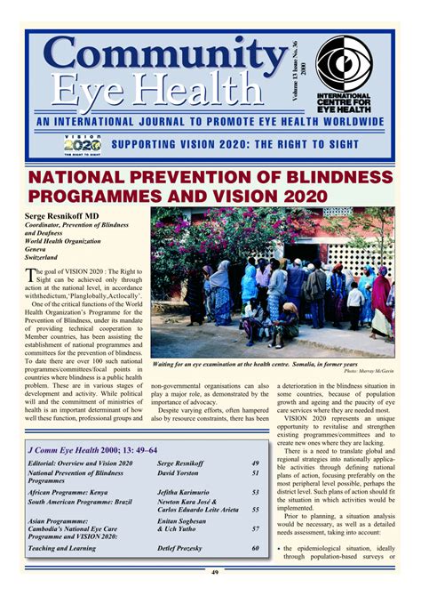 Pdf National Prevention Of Blindness Programmes And Vision 2020