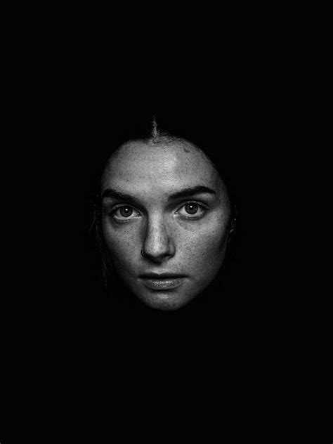 Black And White Grayscale Photography Of Woman Looking Straight Face