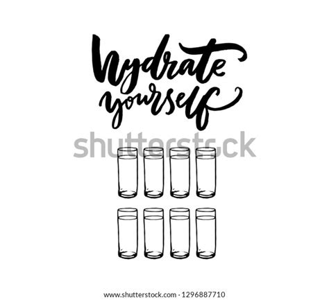 Hydrate Yourself Poster Hand Lettering Eight Stock Vector Royalty Free