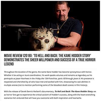 To Hell And Back The Kane Hodder Story Epic Pictures