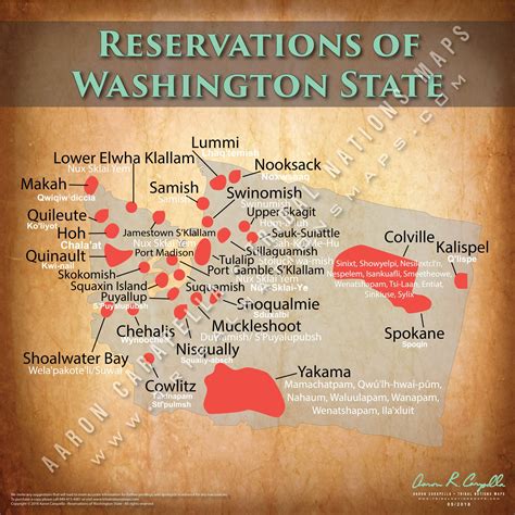 Washington State Indian Reservation Map Poster Native American Map