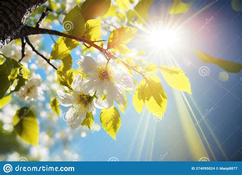 Beautiful Sunshine Spring Season Popular In Summer Time Stock