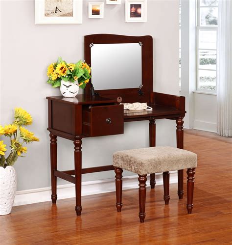 linon-wyndham-vanity-set,-brown-in-2020-furniture,-linon,-home