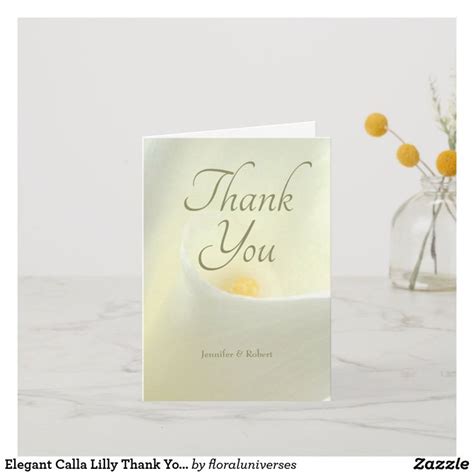 Elegant Calla Lilly Thank You Card Zazzle Calla Lillies Calla