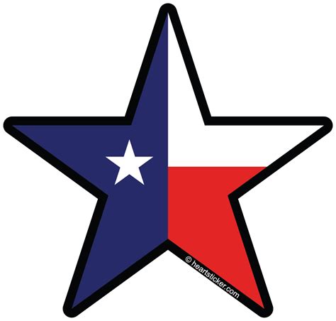 The Texas Lone Star Sticker Heart Sticker Company