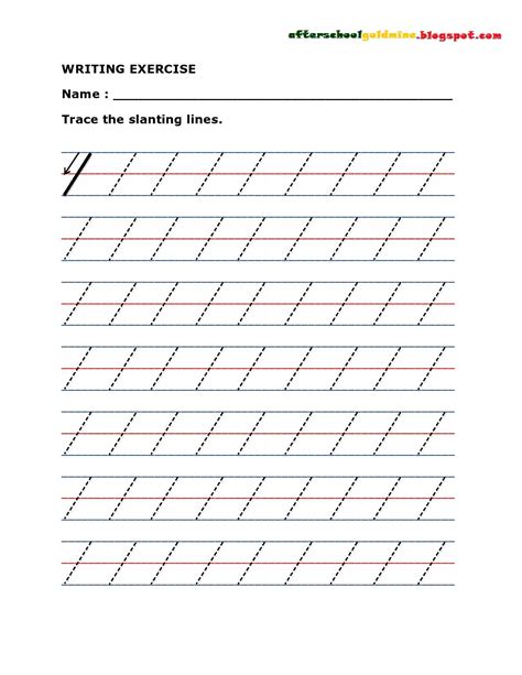 Tracing Straight And Slanted Lines Worksheet
