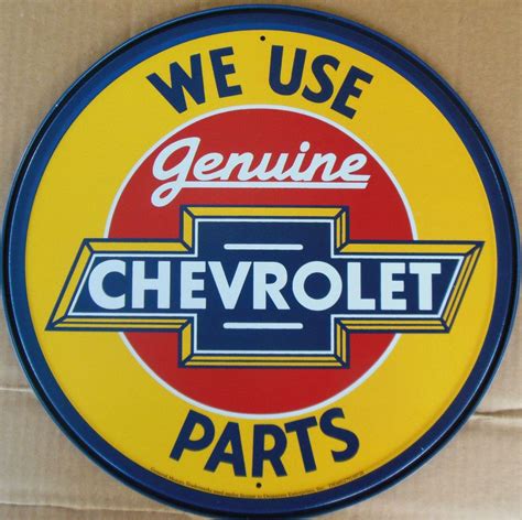 Genuine Chevrolet Parts Tin Ad Sign Chevy Dealership Waiting Room