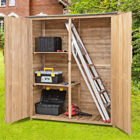 Buy Goplus Outdoor Storage Cabinet Wooden Garden Shed With Double