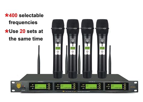 Proreck Uk 4000 4 Channel Uhf Wireless Microphone System With 4 Hand