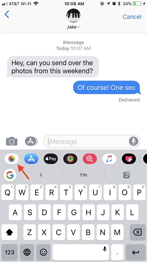 How To Access Your Photo Library In Messages For Ios 12 To Send Already