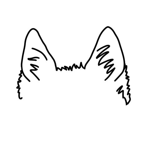 Dog Ear Outline Custom Dog Ear Outline For Tattoo Pet Portrait Etsy