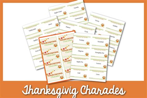Thanksgiving Charades Printable Printable World Holiday