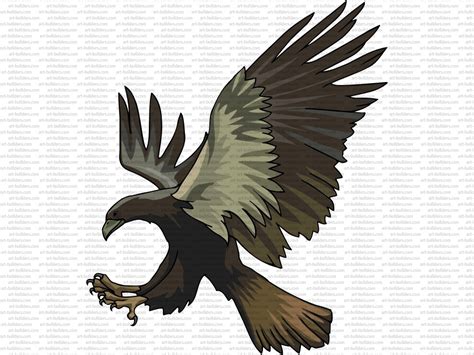 Eagle Attacks Vector And Raster Image At Art
