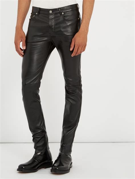 Saint Laurent Skinny Leather Jeans In Black For Men Lyst