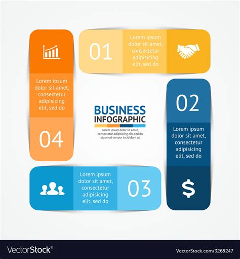 Square Infographic Template For Diagram Graph Vector Image