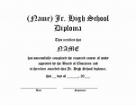 Junior High School Diploma 2 | Free Word Templates Customizable Wording
