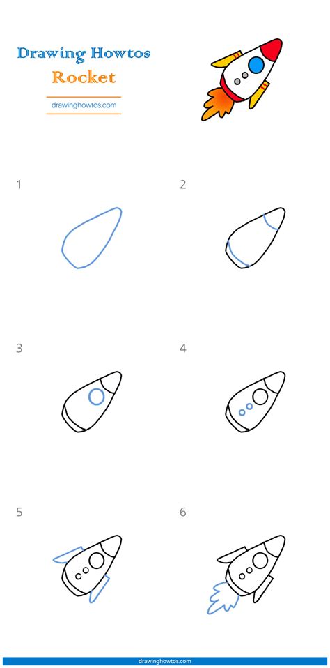 How To Draw A Rocket Step By Step Easy Drawing Guides Drawing Howtos