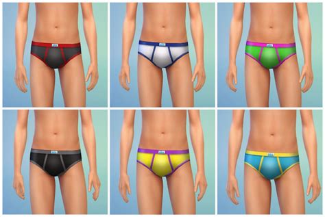 My Sims 4 Blog Male Briefs In 6 Colours By Menaceman44