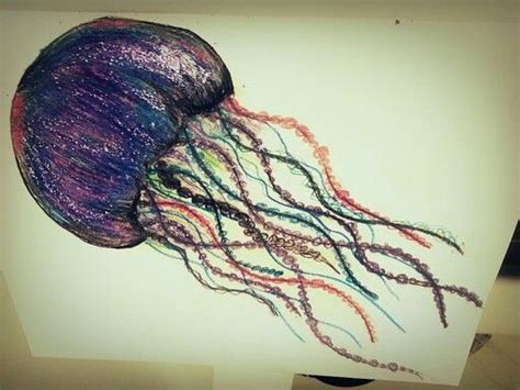 That is very easy if you really want to. Jellyfish, colored pencil, charcoal, crayon, and nail ...