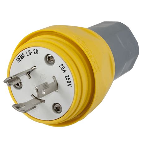 Watertight Devices Twist Lock® Plug 20a 250v Ac 2 Pole 3 Wire