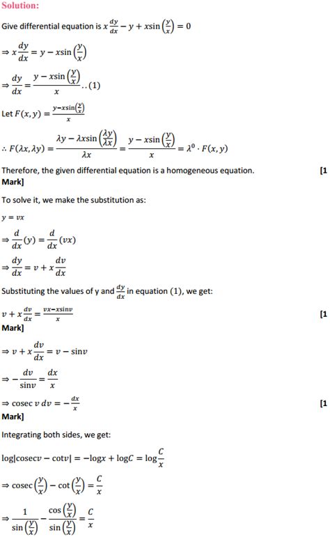 Ncert Solutions For Class 12 Maths Chapter 9 Differential Equations Ex 95