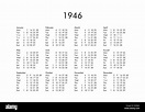 Calendario del año 1946 Fotografía de stock - Alamy