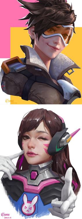 Tracer And Dva Portraits Artistchome Game