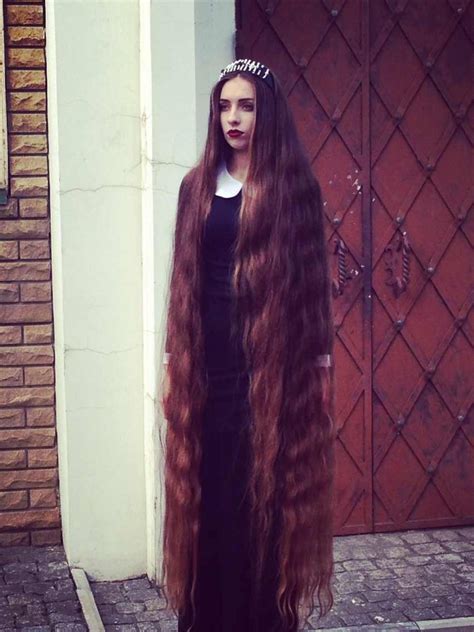 Long Hair Girl Shows Off Her Floor Length Hairgirls With Very Long Hair
