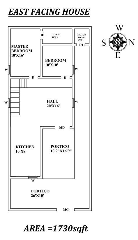 276x61 The Perfect 2bhk East Facing House Plan As Per Vastu Shastra