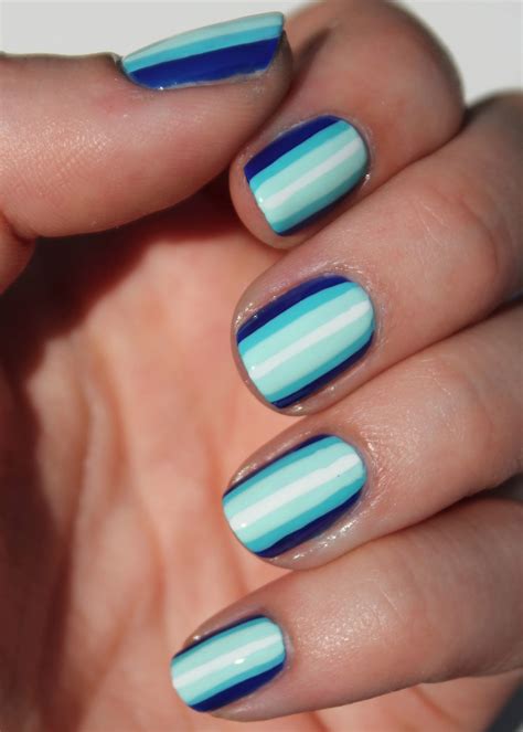 Fundamentally Flawless Blue Ombre Stripes Nail Art Tutorial