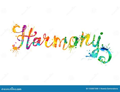 Harmony Word Of Calligraphic Letters Stock Vector Illustration Of Symbol Painting 155087308