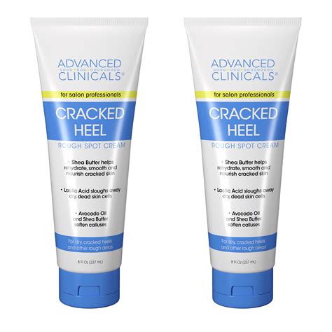 Advanced Clinicals Cracked Heel Cream For Dry Feet Set Of Two 8 Fl Oz