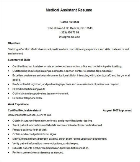 Resume writing cv cover letter examples uk medical ireland. 5+ Medical Assistant Resume Templates - DOC, PDF | Free ...
