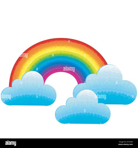 Color Rainbow With Clouds Stock Vector Image And Art Alamy