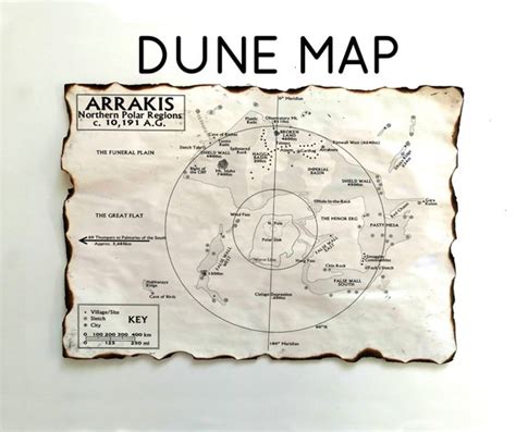 Dune Map Arrakis Map Of Northern Polar Regions Etsy Uk