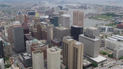5k Stock Footage Aerial Video Of Downtown Baltimore Skyscrapers