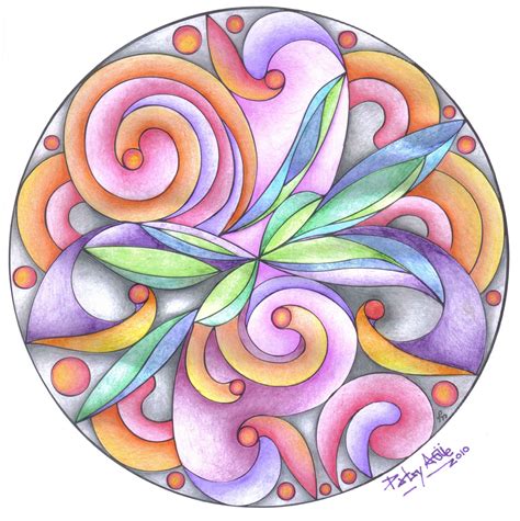 Mandala 1 Pintado Con Lápices De Color Sobre Cartulina Blanca Mandala