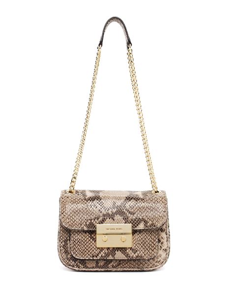 Michael michael kors angelina large leather shoulder bag *** read more reviews of the product by visiting the link on the image. Michael Kors Sloan Small Pythonembossed Shoulder Bag - Lyst
