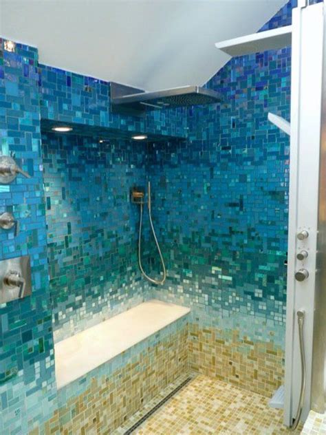 Standard tile arrangements on the wall, bath or shower may lend itself to a traditional look, but you can really get creative with mosaic tile designs that you can change the look of your bathroom instantly by brightening up the space with mosaic tile. Susan Jablon Mosaics — An amazing glass mosaic tile ...