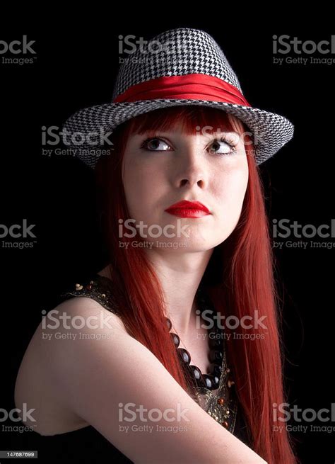 Red Head Gangster Girl Smiling Stock Photo Download Image Now Adult