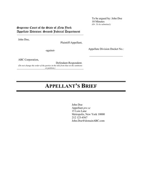 New York Appellants Brief Fill Out Sign Online And Download Pdf