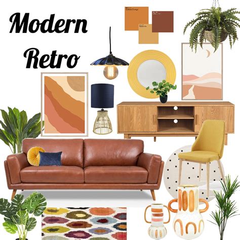 Modern Retro Interior Design Mood Board By Shiulee Mazumdar Style