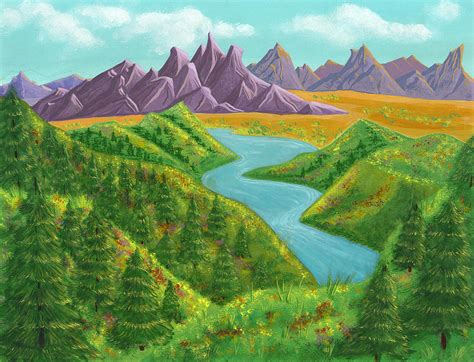 Mountains And River And Trees Illustration 5 In The Infinite Song